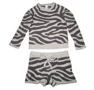 Zebra Print Pajama Set - Long Sleeve - Women's Medium